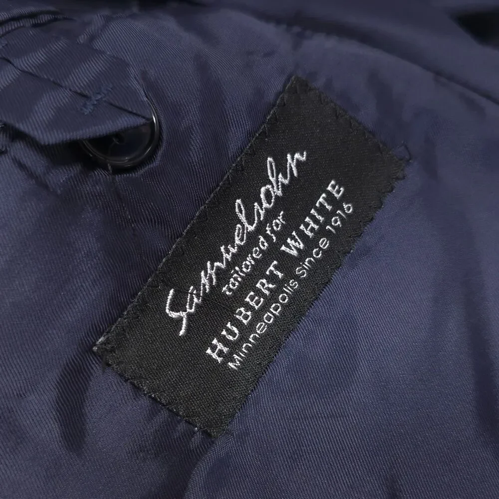 SAMUELSOHN Men's Navy Sport Coat Navy 40L Super 120s Wool UNION MADE UTIS CANADA